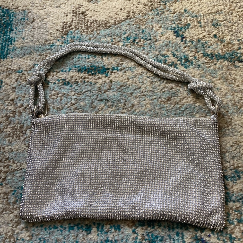 Sparkly Rhinestone Purse - Silver